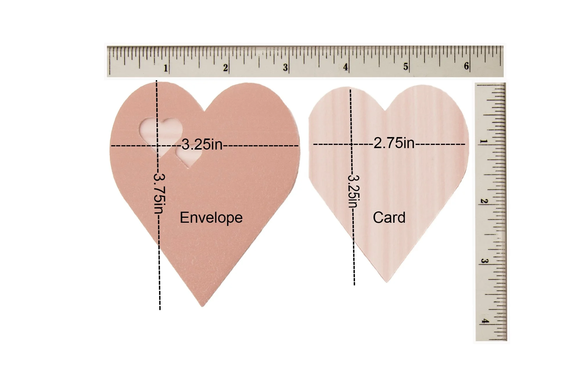 8 Valentine Heart Cards with Heart Envelopes | Reversible